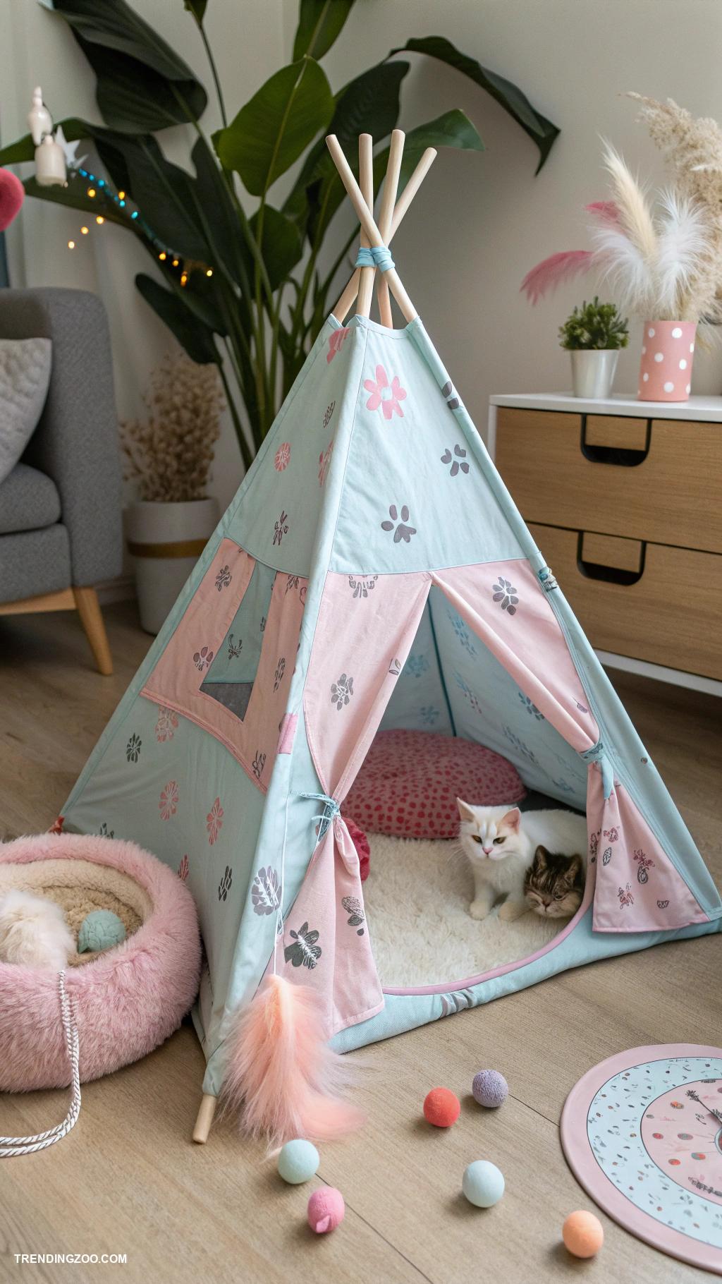 diy cat condo Soft sided tent with cushioned floor