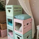 diy cat condo Stacked crates for multi level lounging