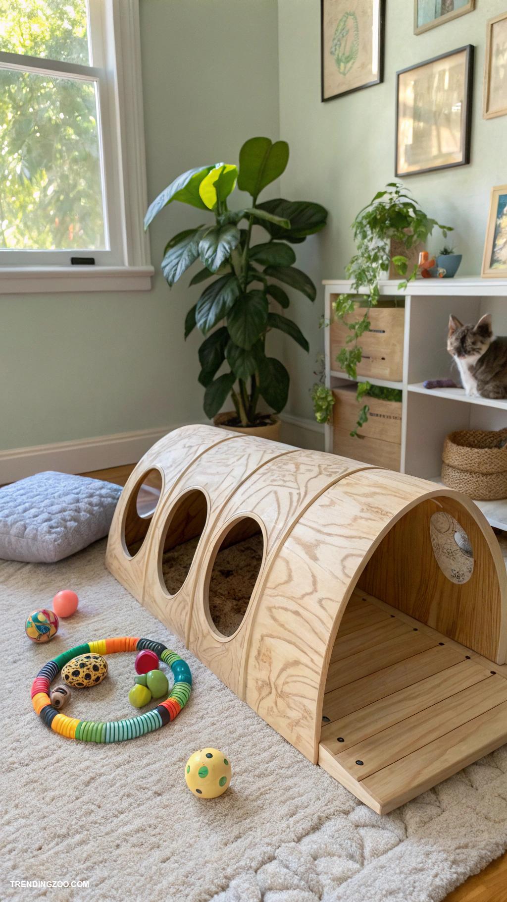 diy catwalks for cats Curved cat tunnels for playful climbing