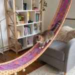 diy catwalks for cats Hanging fabric bridges between furniture