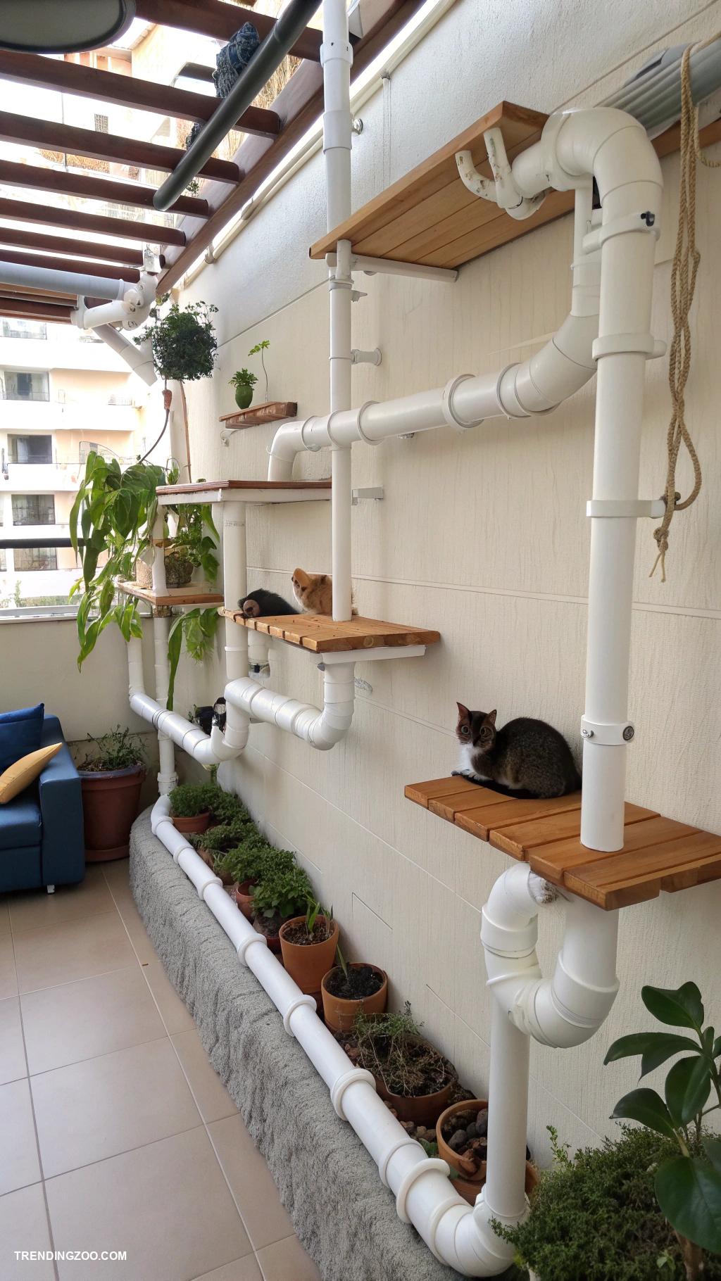 diy catwalks for cats PVC pipe pathways for indoor adventures
