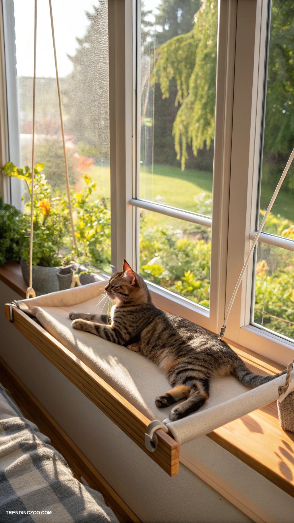 diy catwalks for cats Window mounted perches for sunbathing