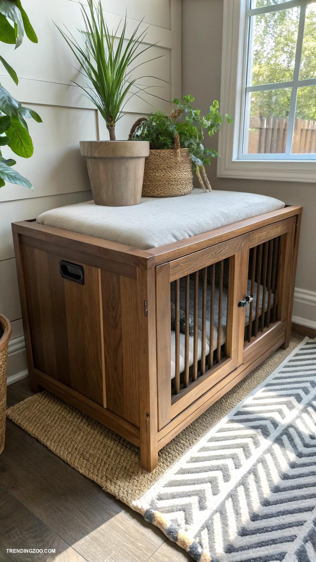 dog crate ideas Stylish wooden crate doubling as furniture