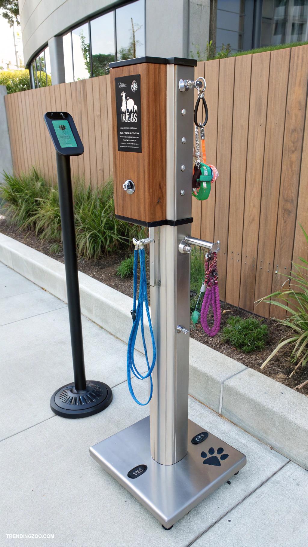 dog leash station Leash station with adjustable height for all owners