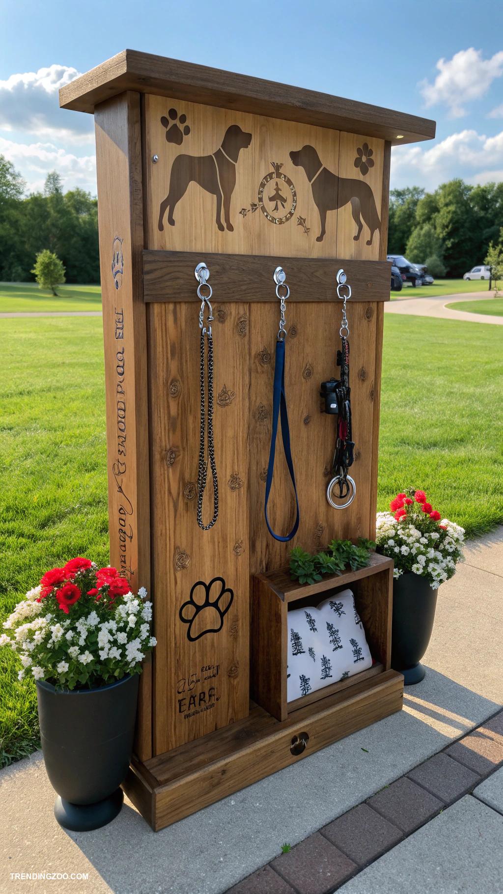 dog leash station Stylish leash station with breed specific designs