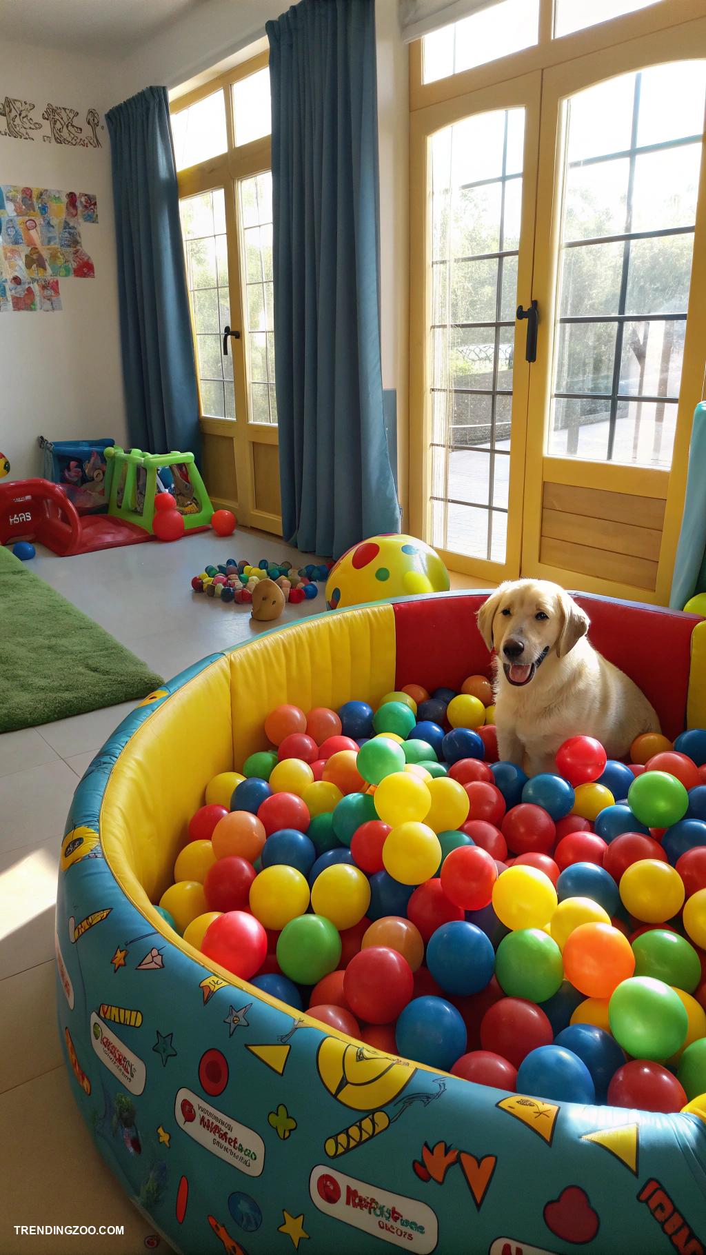dog playroom Ball pit for supervised playtime fun