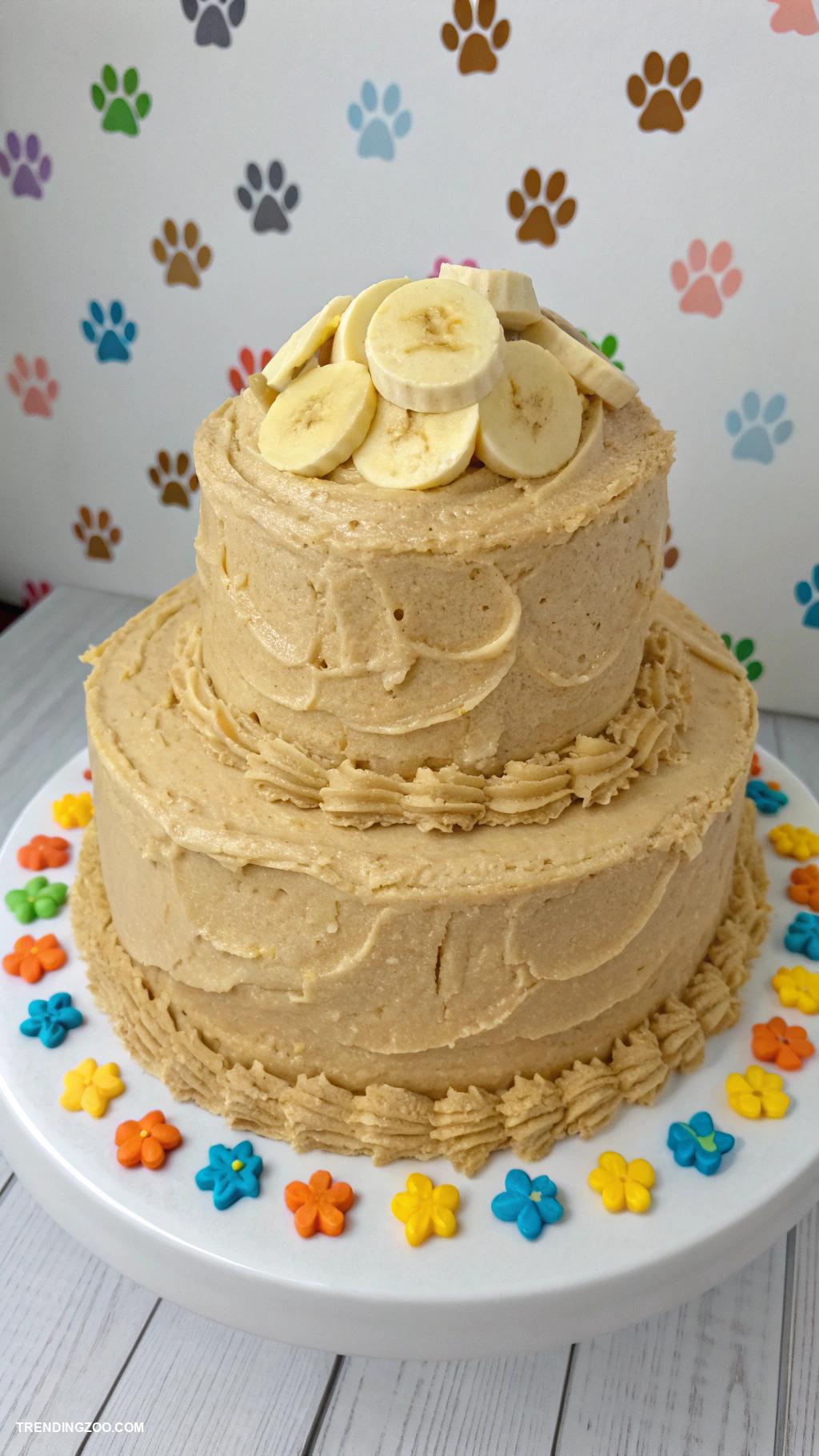 dog themed cakes Banana and Oatmeal Dog Birthday Cake