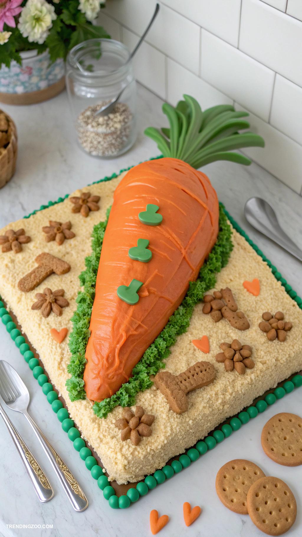 dog themed cakes Carrot and Peanut Butter Dog Treat Cake