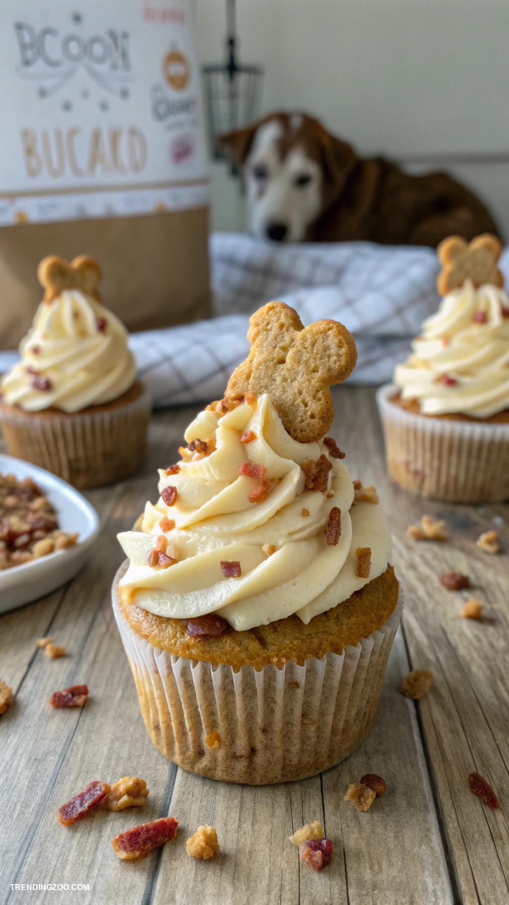dog themed cakes Cheesy Bacon Cupcakes for Dogs