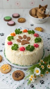 dog themed cakes Sardine and Rice Festive Dog Cake