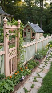 garden and chicken coop Decorative fencing around the garden