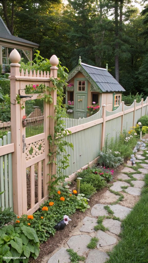 garden and chicken coop Decorative fencing around the garden