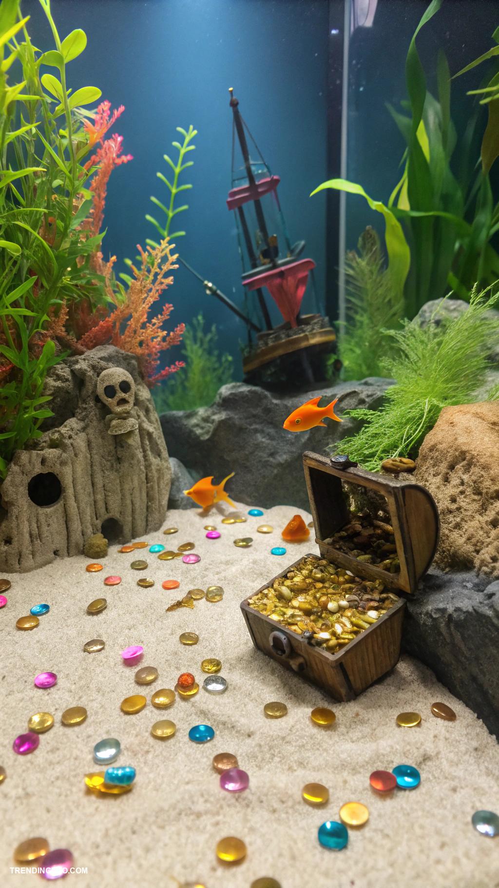 goldfish tank ideas Interactive tank with hidden treasures