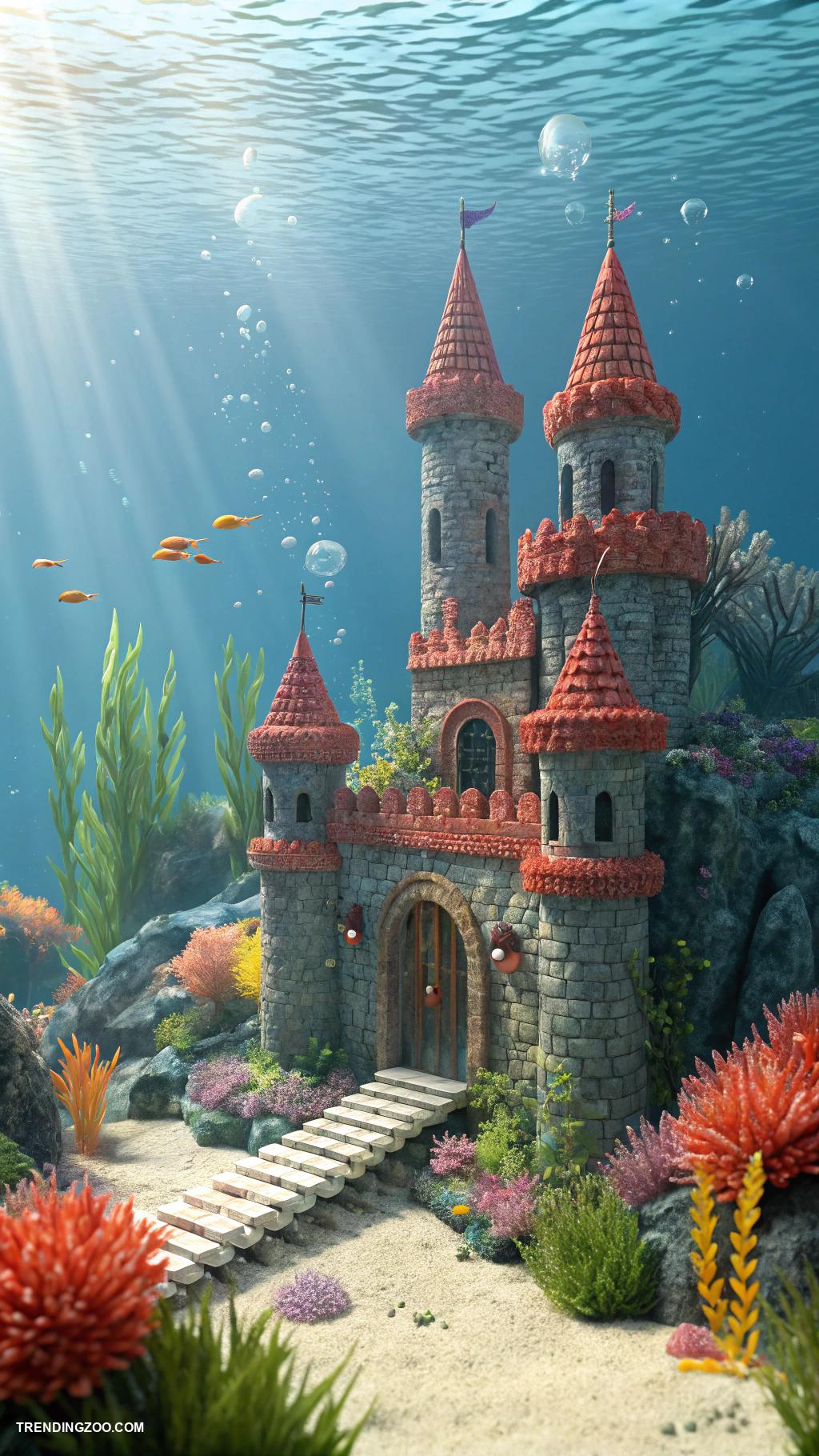 goldfish tank ideas Underwater castle for adventurous goldfish