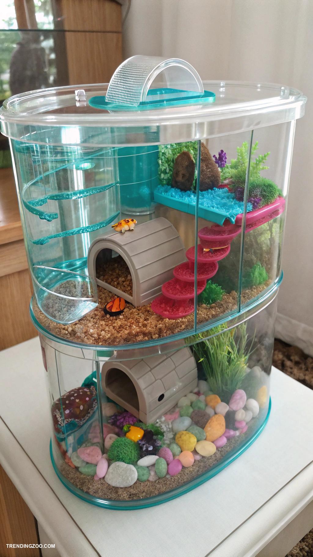 hamster house Aquarium inspired transparent habitat