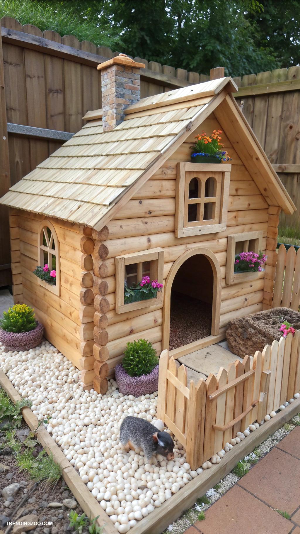 hamster house Cozy wooden log cabin design