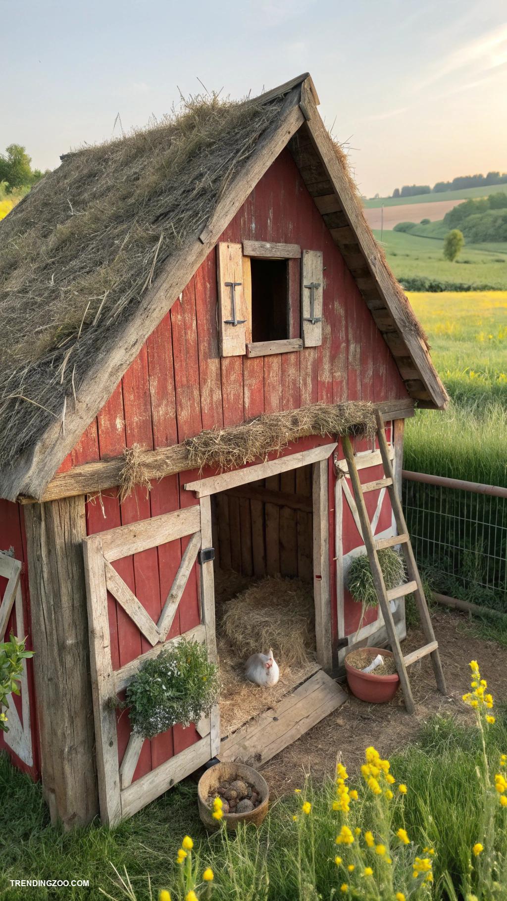 hamster house Rustic barn with straw loft