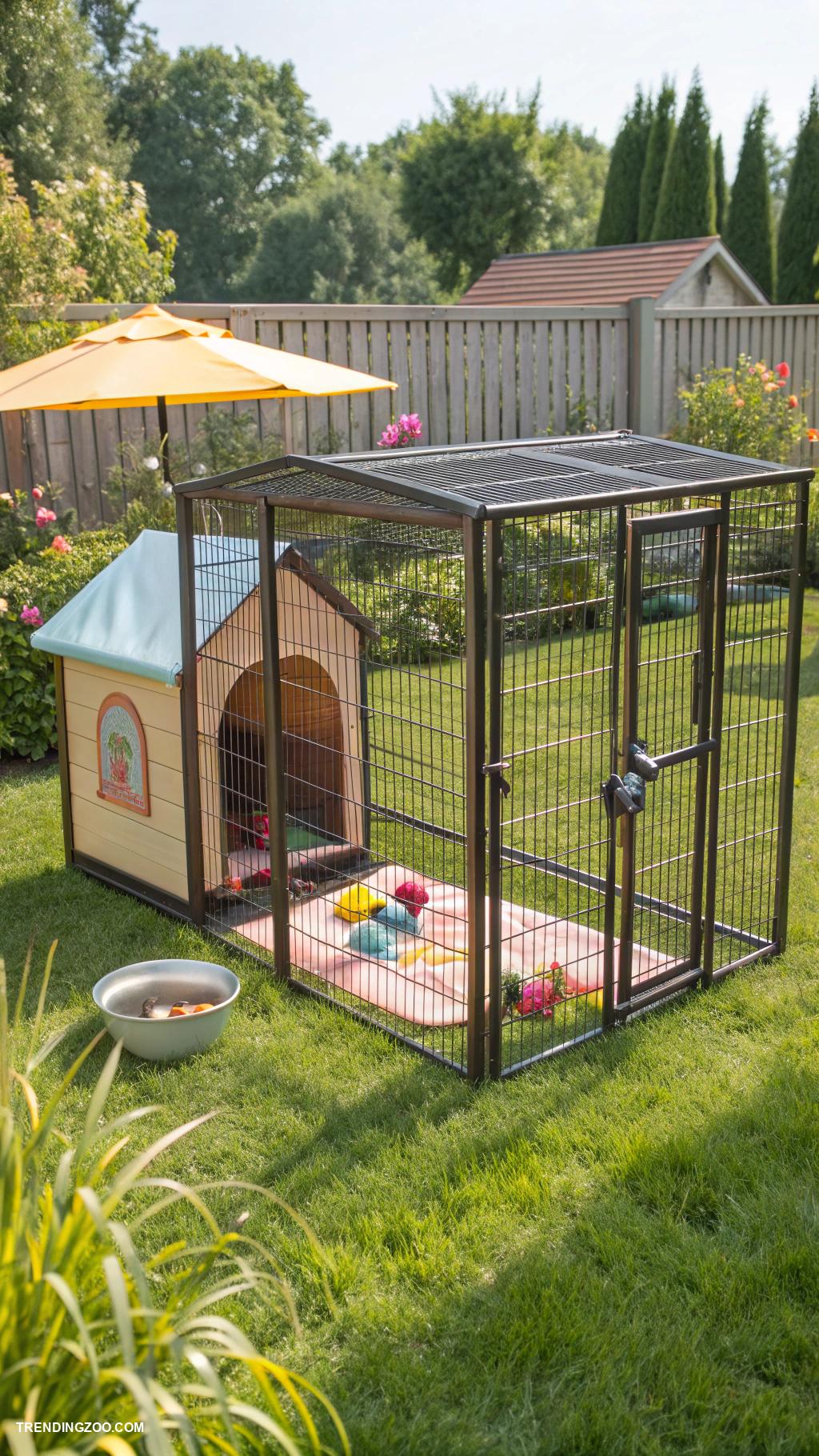 outdoor dog shelter ideas Wire mesh dog run enclosure