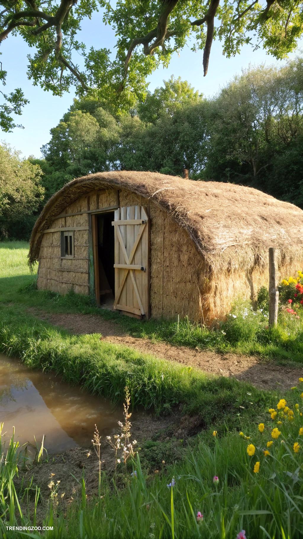 pig house ideas Eco friendly straw bale pig house