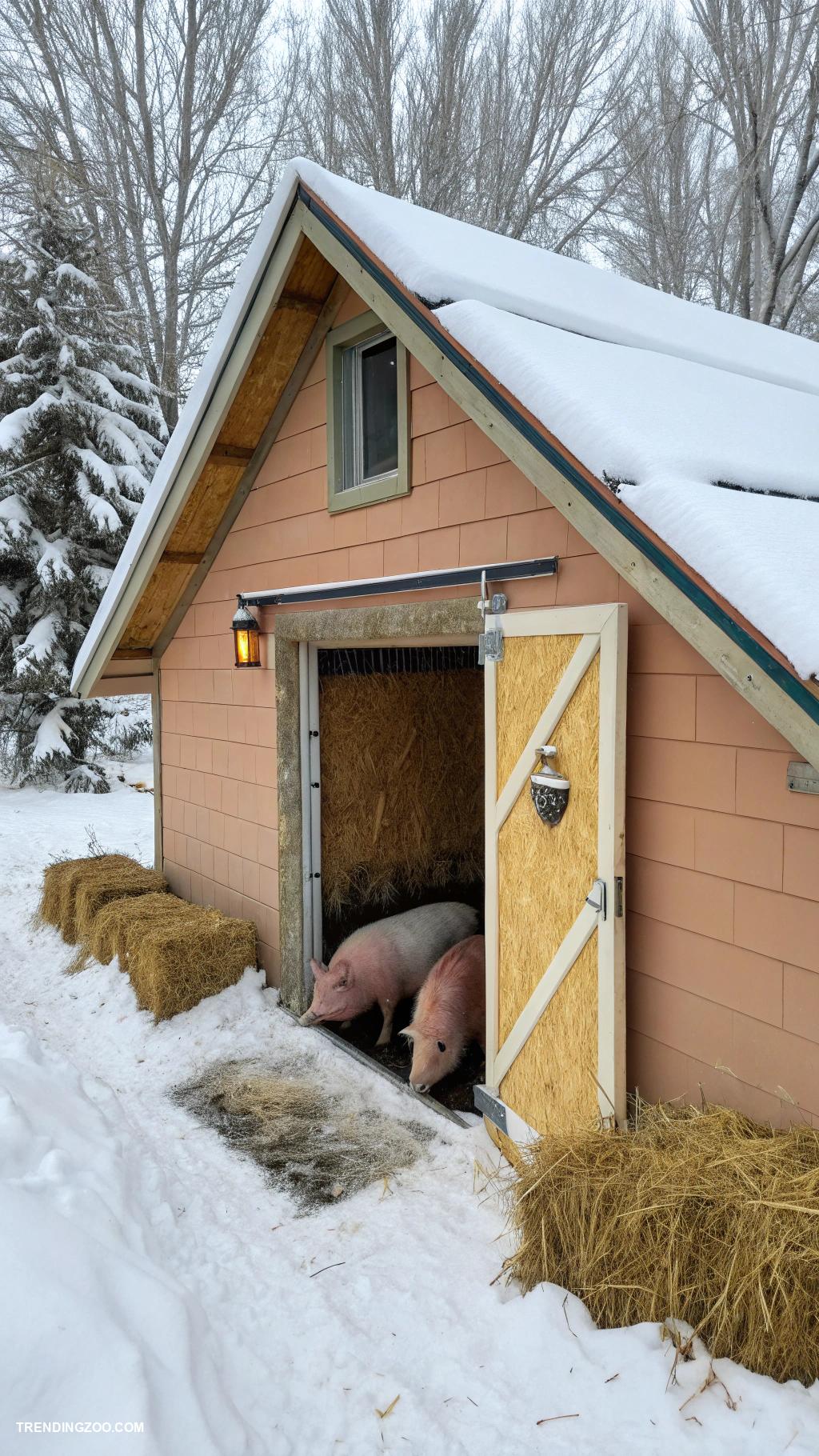 pig house ideas Insulated pig house for winter protection