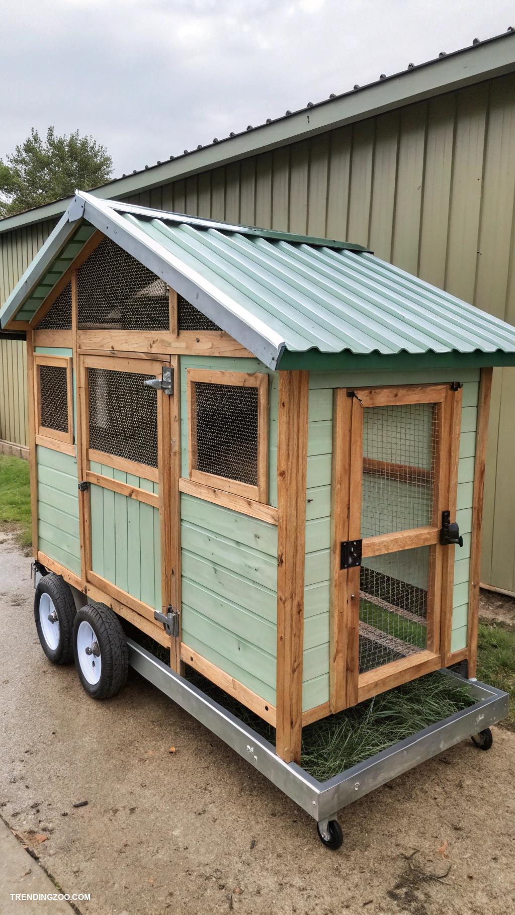 pig house ideas Portable pig shelter on wheels