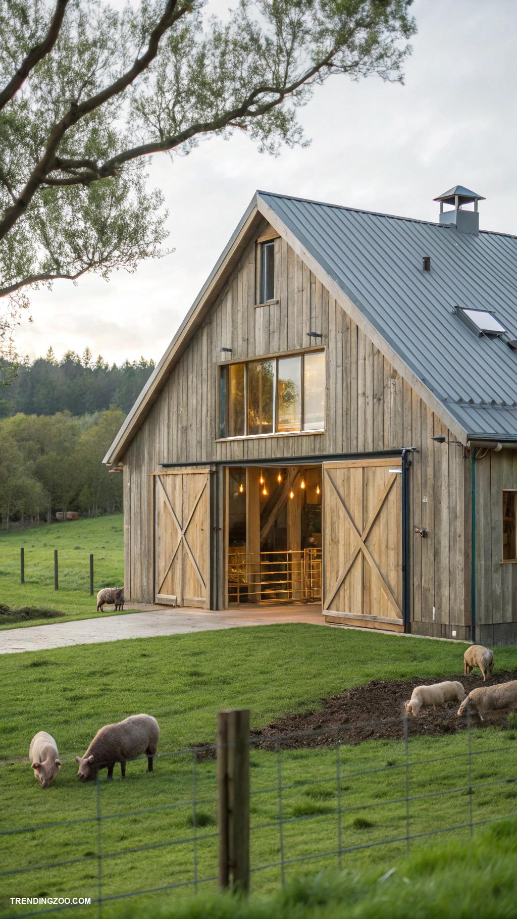 pig house ideas Stylish wooden pig barn with ventilation