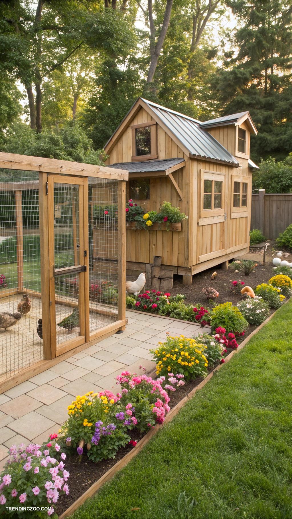 walk in chicken coop Garden integrated chicken run design