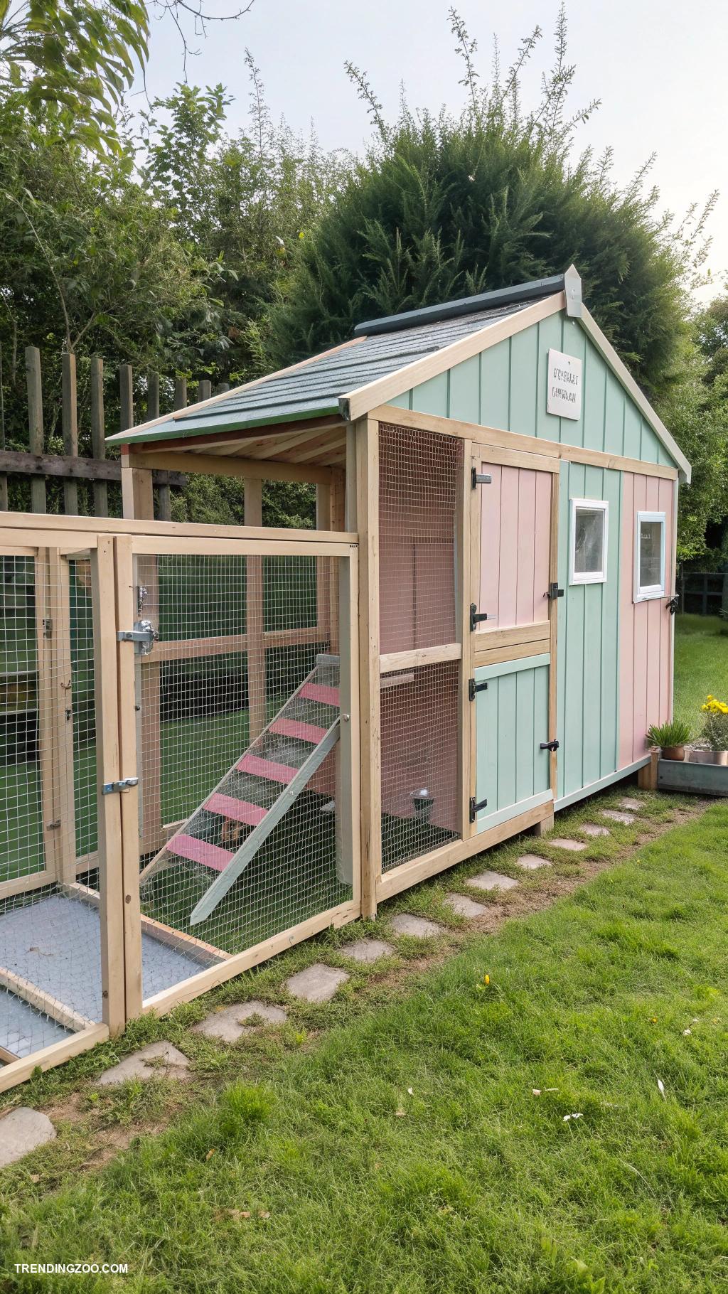 walk in chicken coop Interactive coop with movable features
