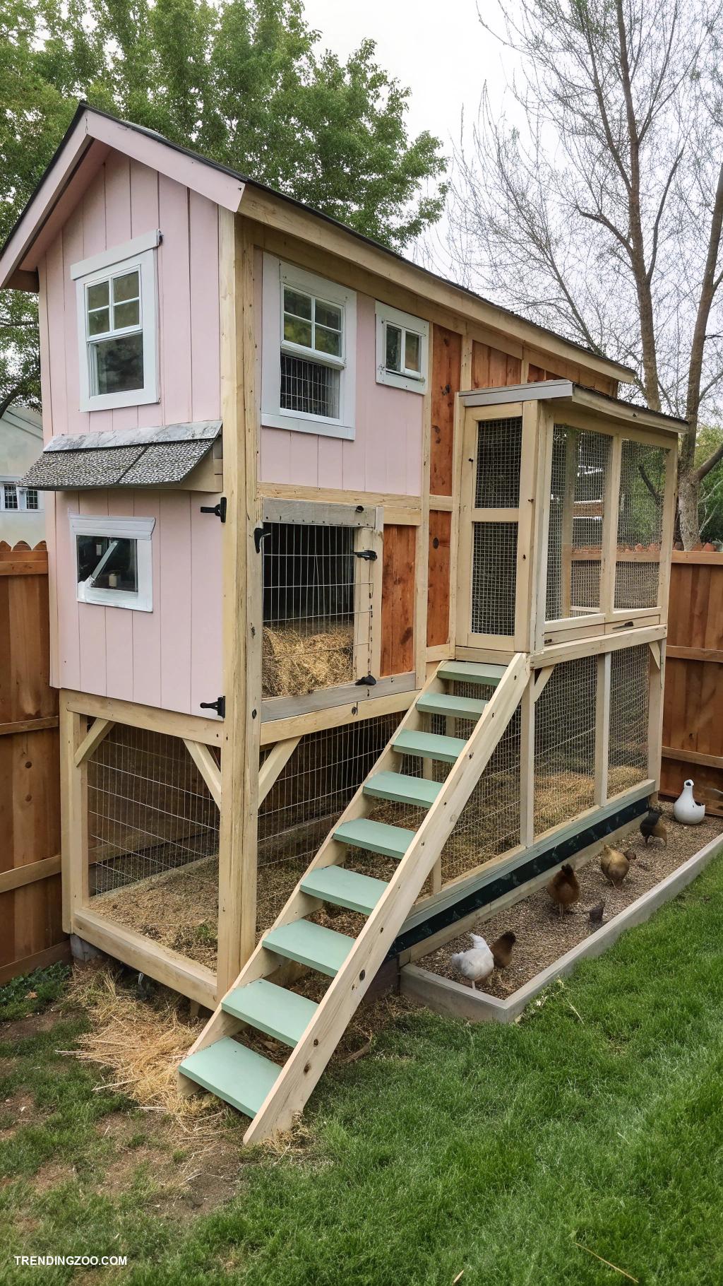 walk in chicken coop Multilevel coop for maximizing space
