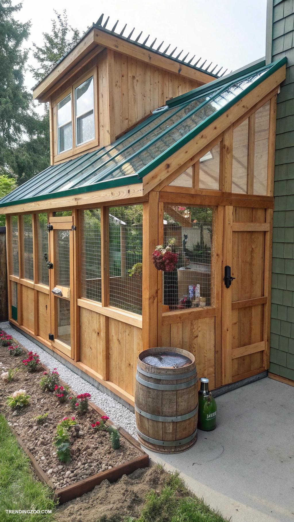walk in chicken coop Rainwater collection system for hydration