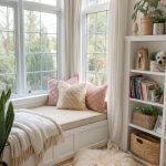 built in dog bed Cozy corner nook with pillows