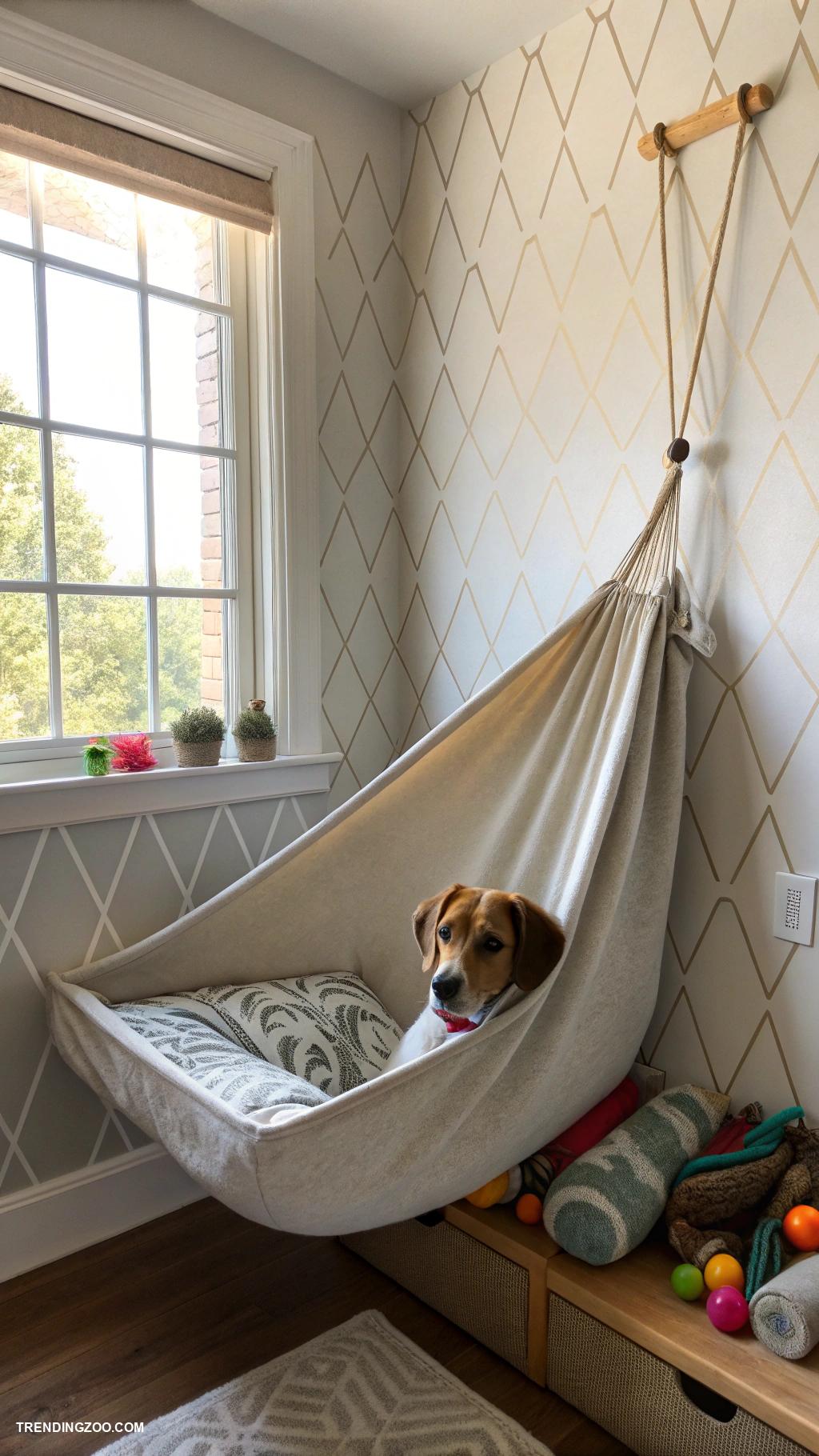 built in dog bed Wall mounted hammock bed
