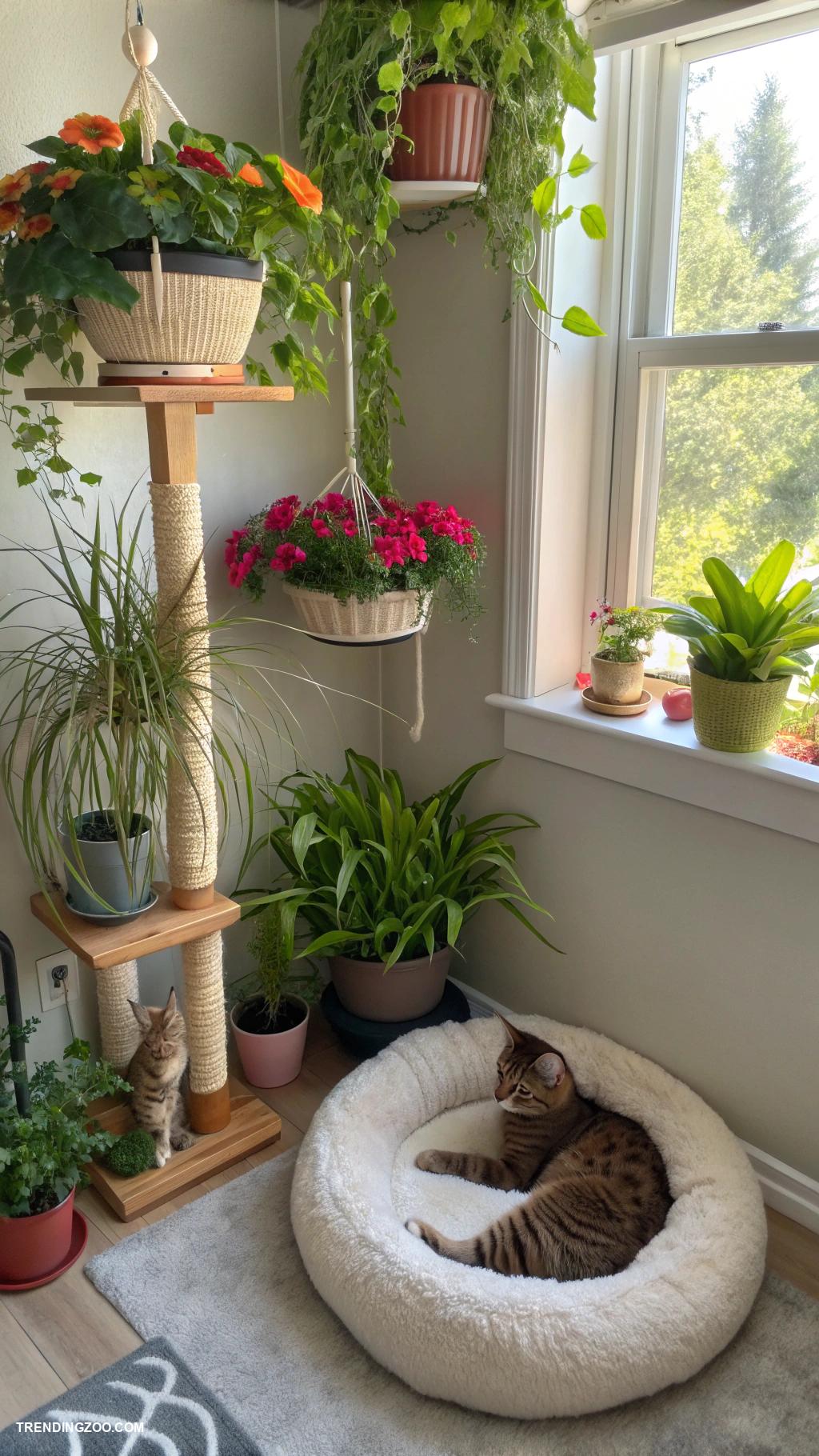 cat corner ideas Cat friendly indoor garden ideas