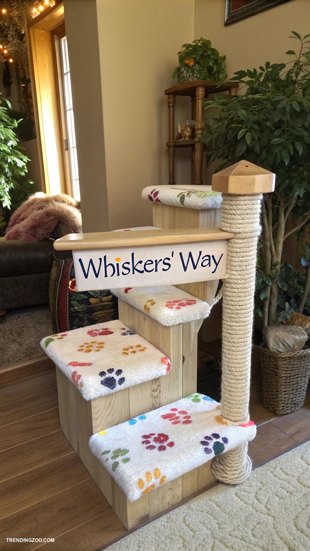 cat stairs ideas Personalized steps with your pets name