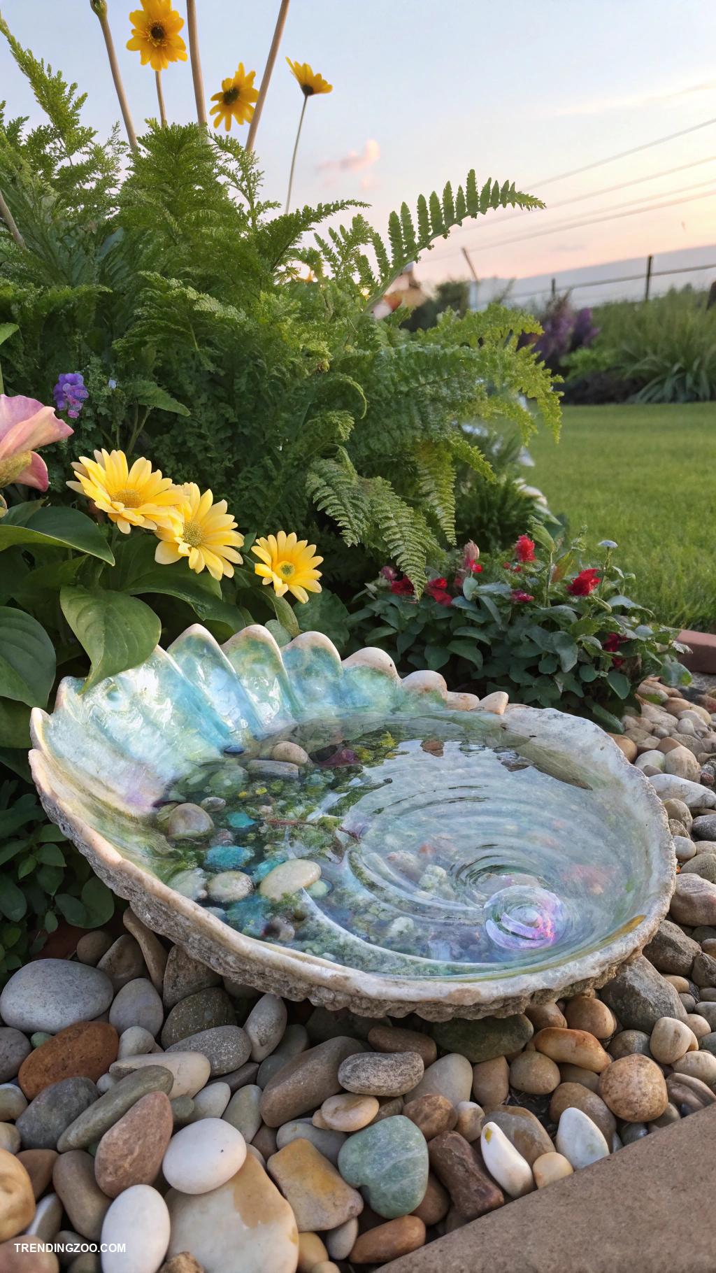 diy bird bath ideas Bird bath from large seashell