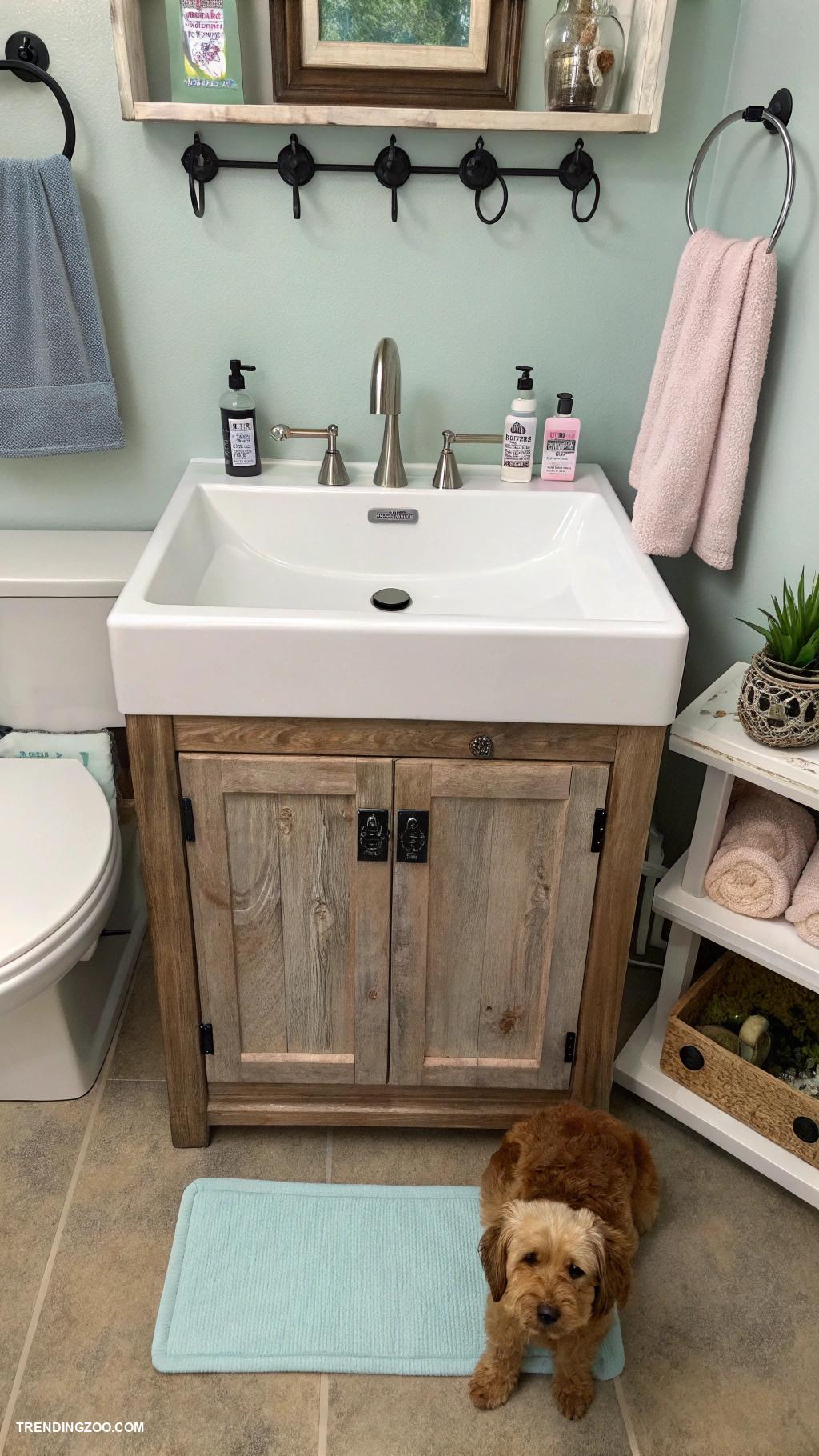 diy dog bathing station Repurposed vanity sink for small dogs