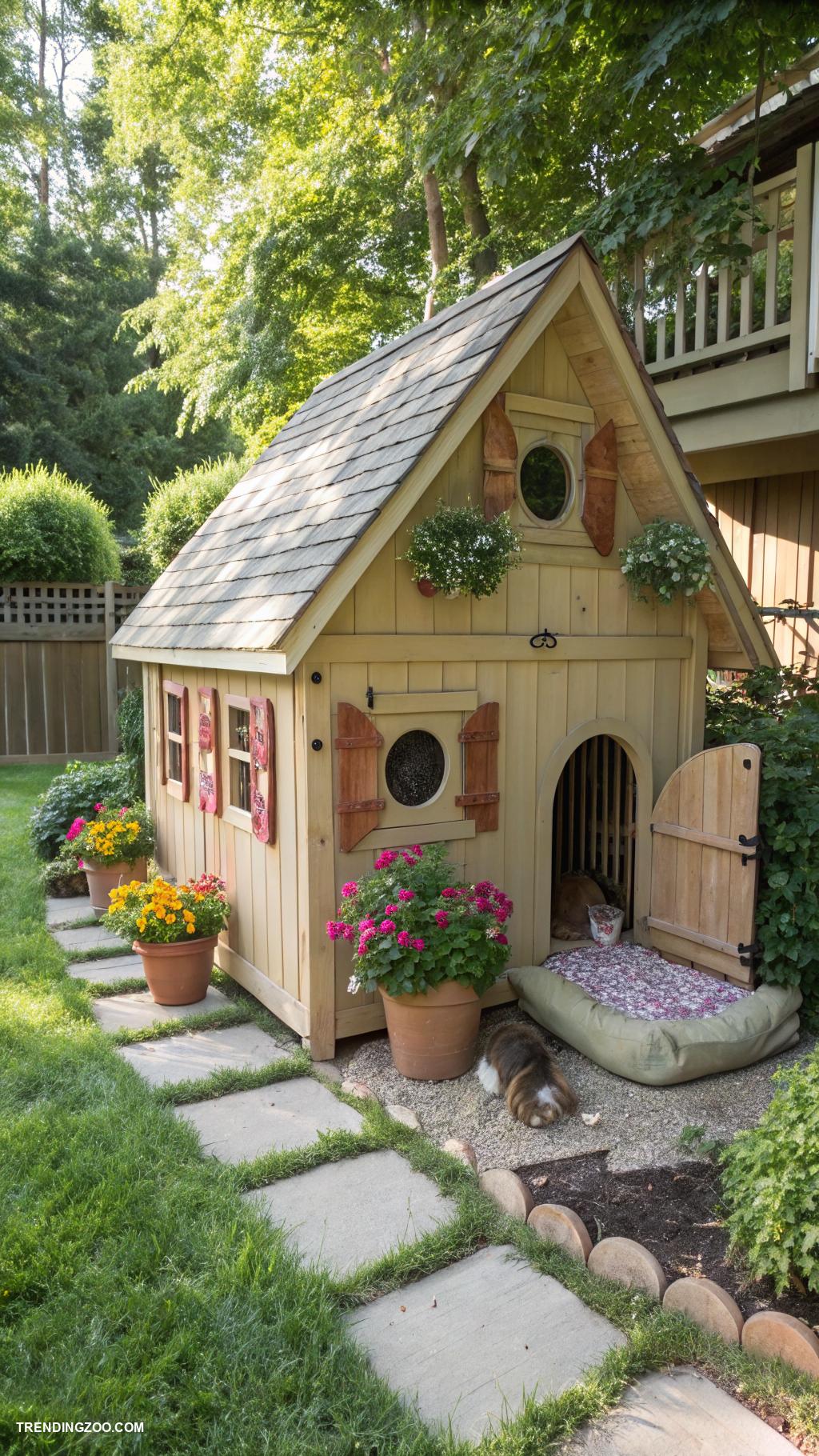 diy outside cat house Wooden garden shed cat home