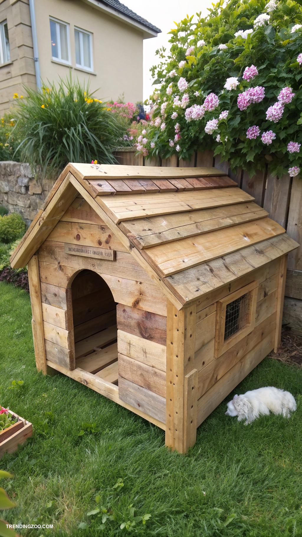diy outside cat house Wooden pallet cat house