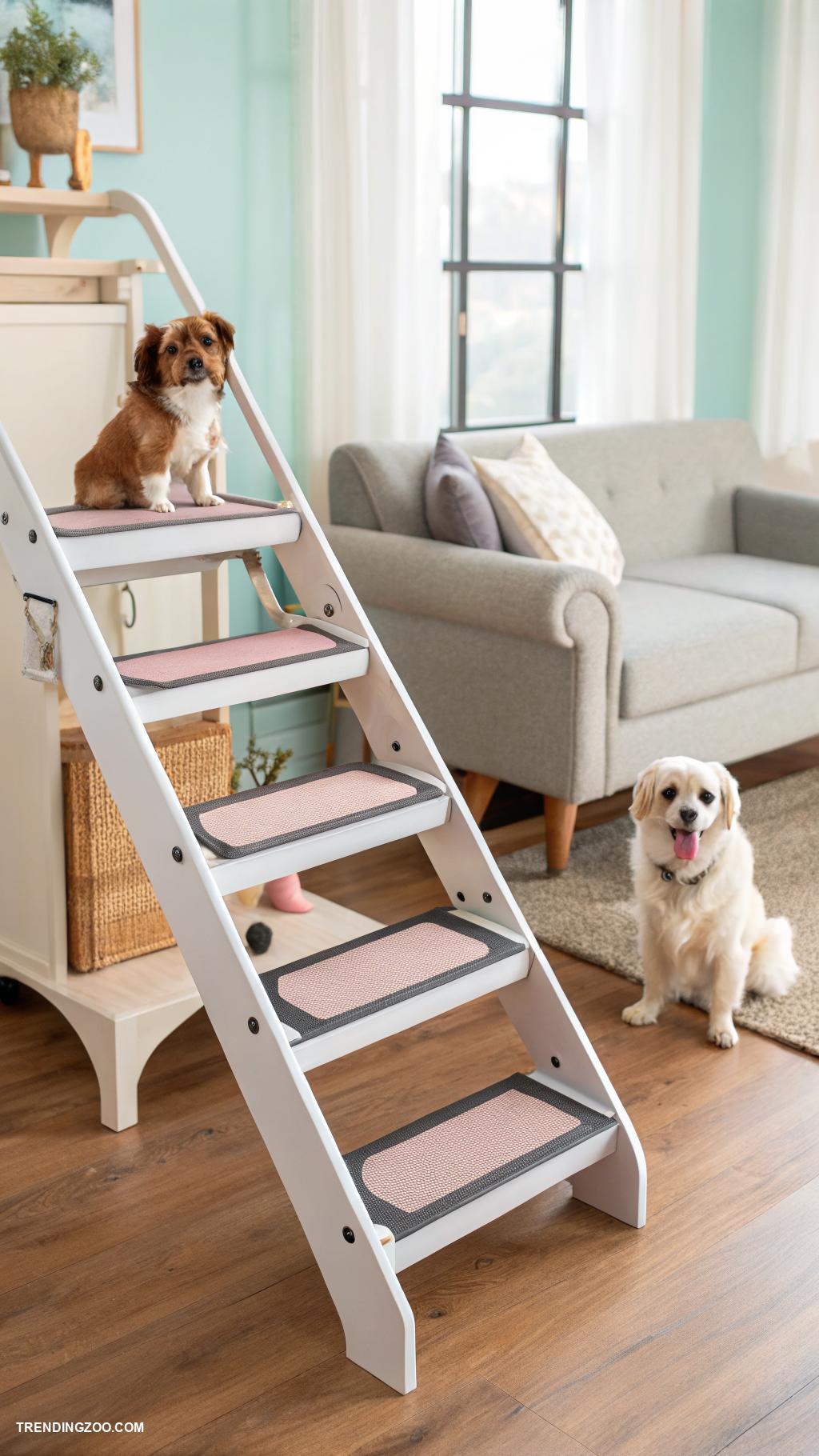 dog stairs ideas Adjustable height stairs for pets