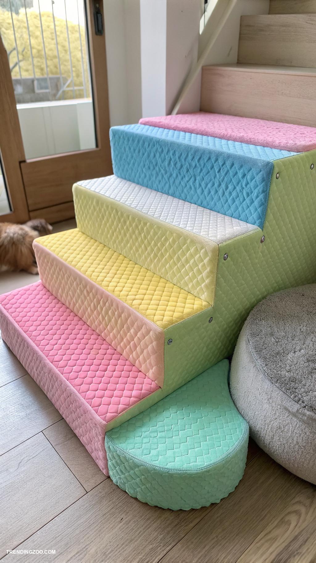 dog stairs ideas Colorful foam stairs for small pups