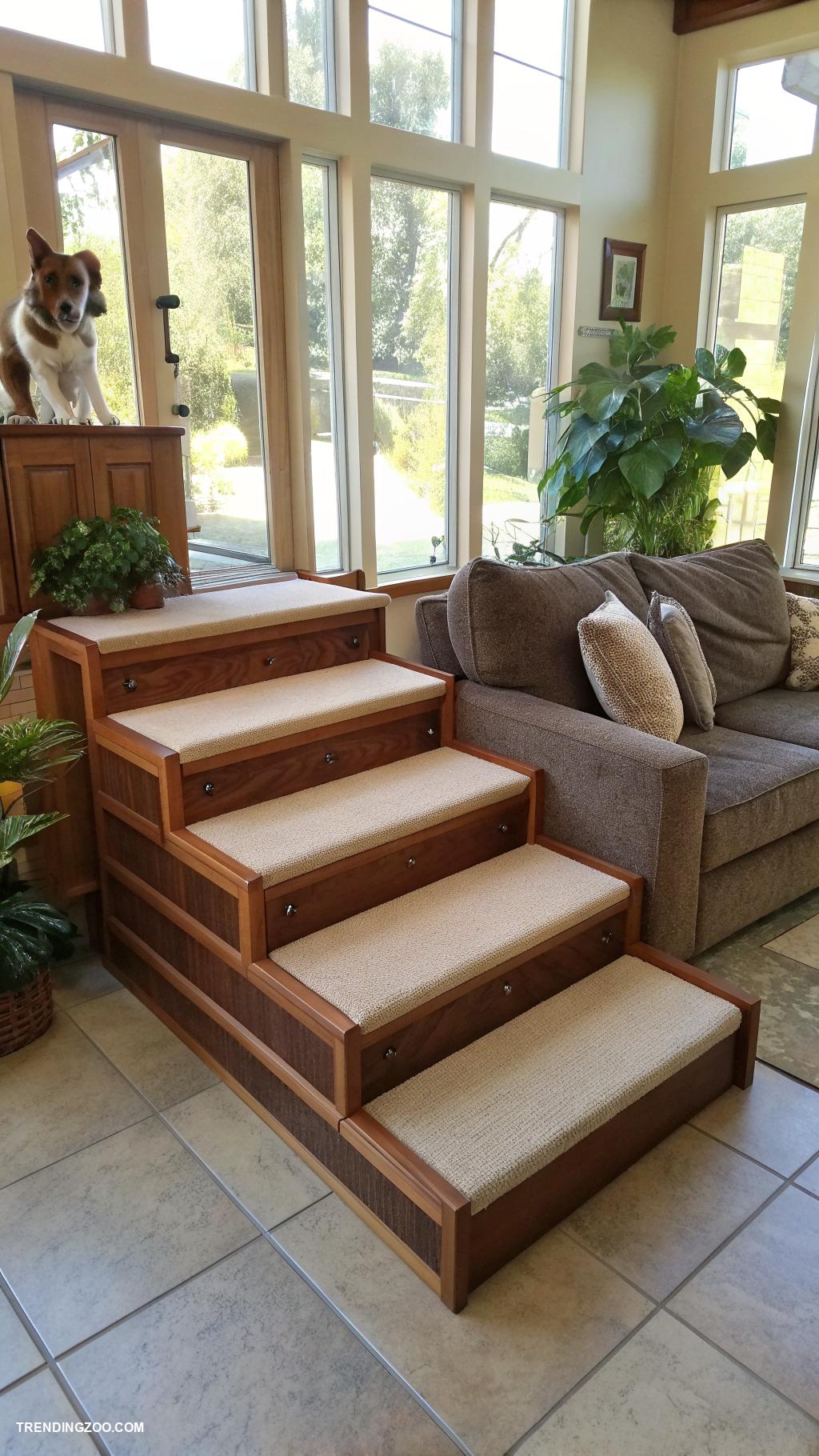 dog stairs ideas Multi tiered stairs for large dogs