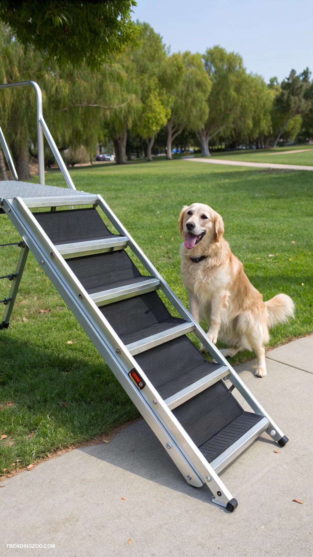 dog stairs ideas Portable aluminum stairs for travel