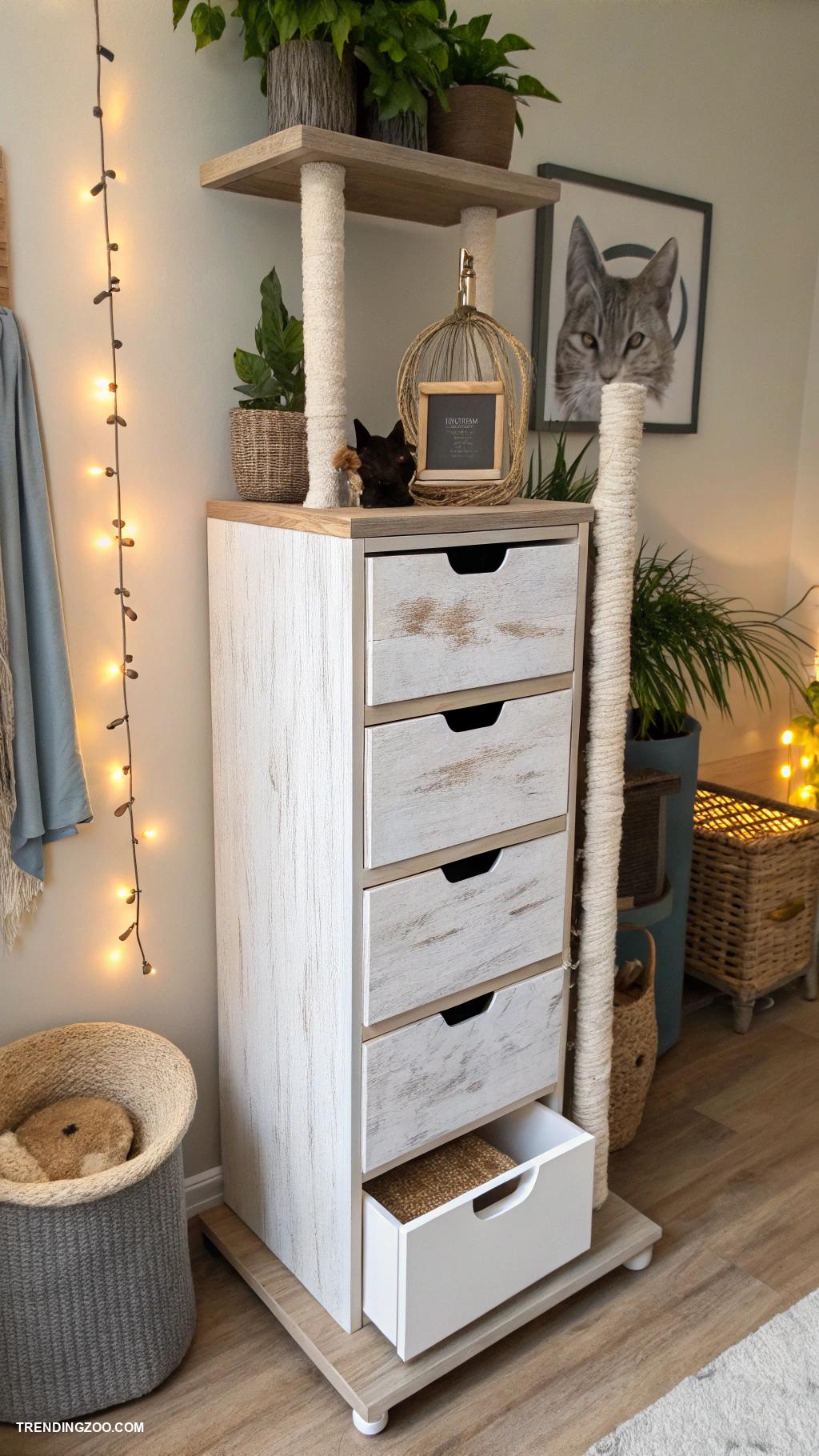 dresser cat house Dresser tower with multiple levels