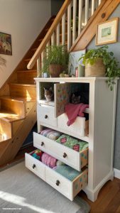 dresser cat house Open dresser with cat stairs