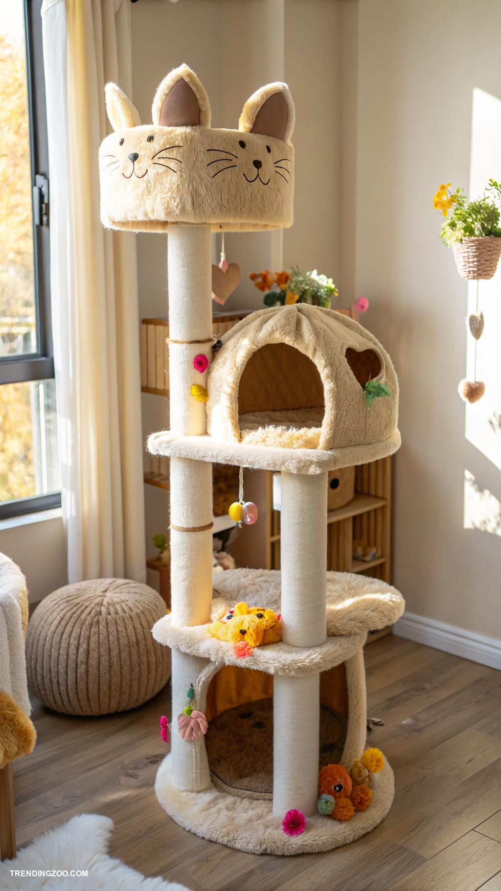 giant cat shaped beds Multi level giant cat tower bed