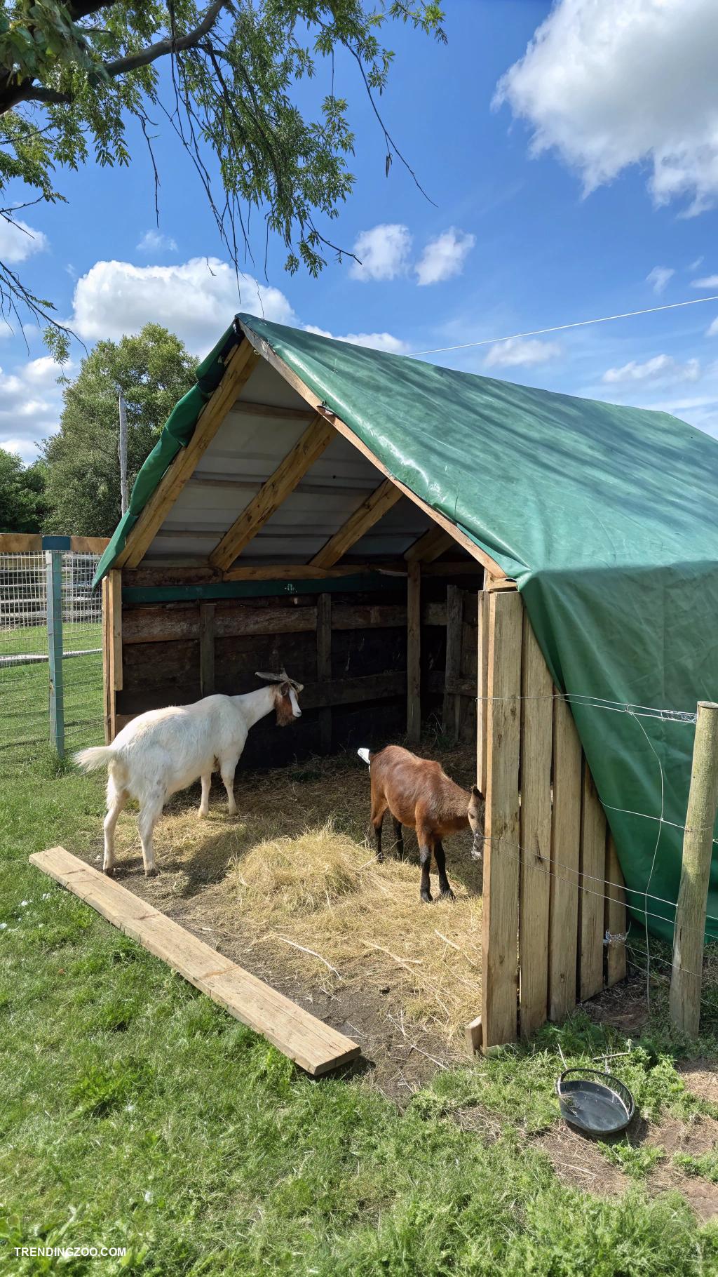 goat house ideas Simple tarp covered goat enclosure