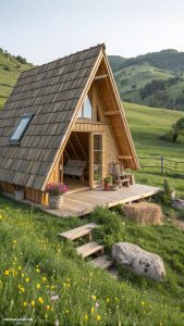 goat house ideas Wooden A frame goat lodge