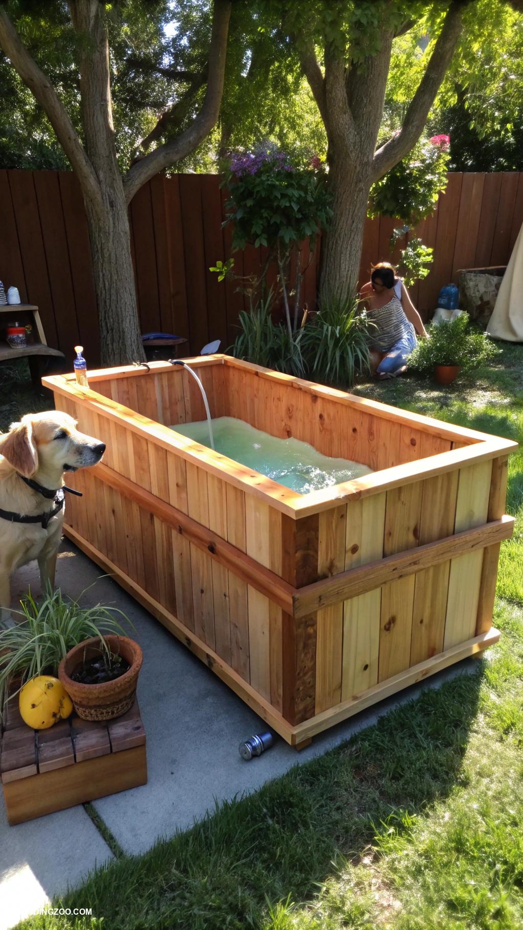 homemade dog bath tub Build a wooden frame tub