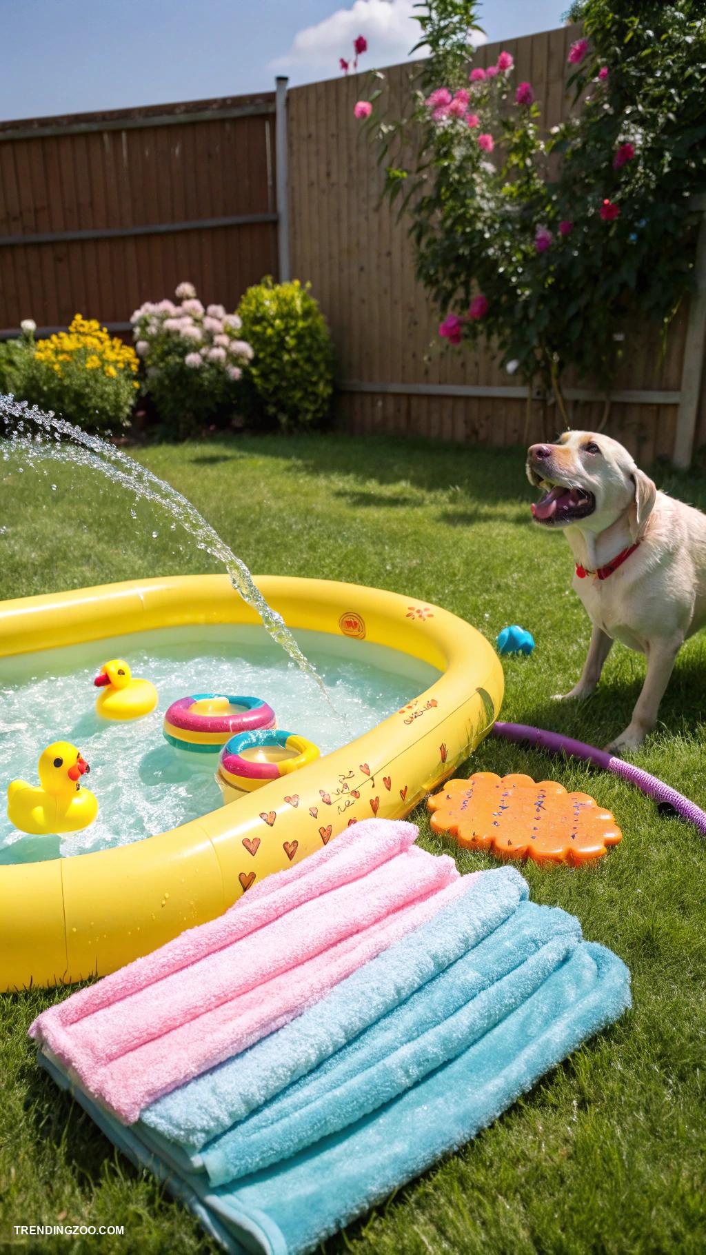 homemade dog bath tub Inflatable pool for gentle backyard baths