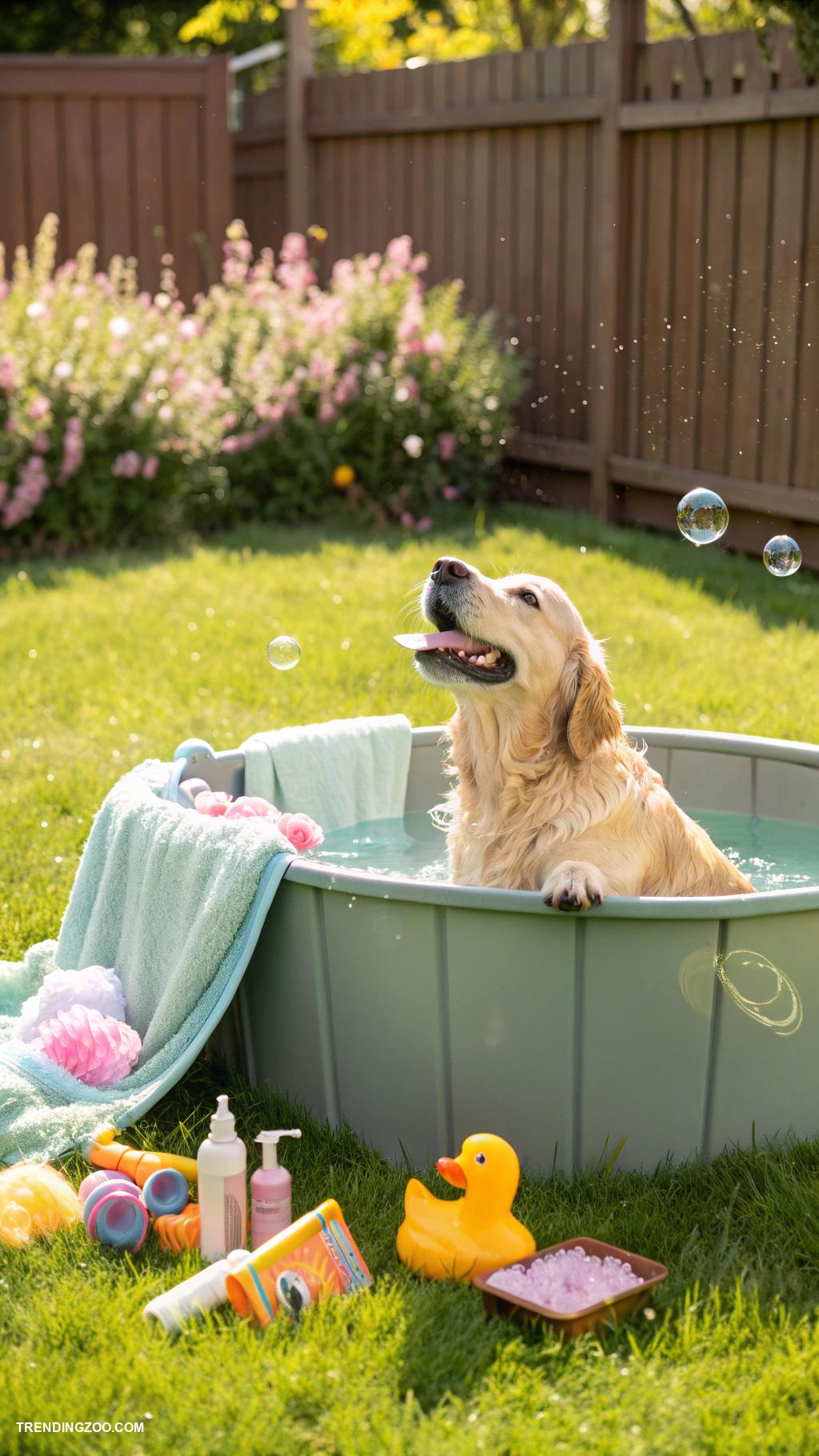 homemade dog bath tub Use a collapsible pet bath tub